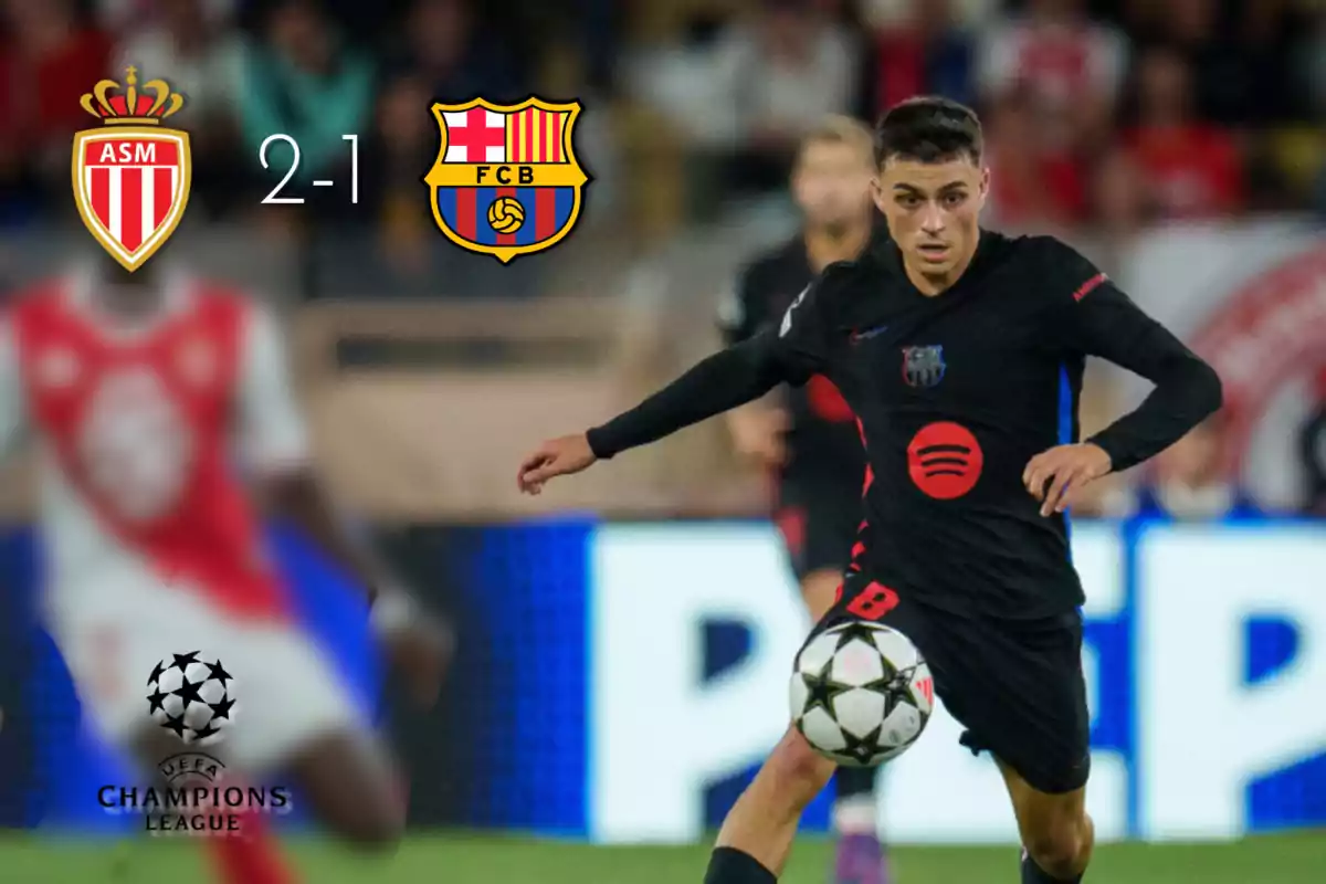 El AS Mónaco vence 2-1 al FC Barcelona en un partido de la UEFA Champions League.