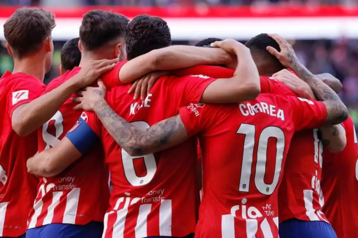 Los jugadores del Atlético de Madrid celebrando un gol