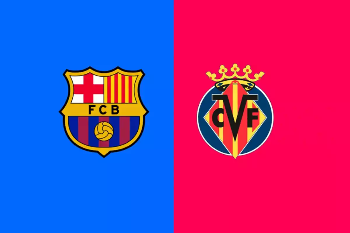 Los escudos de Barça y Villarreal