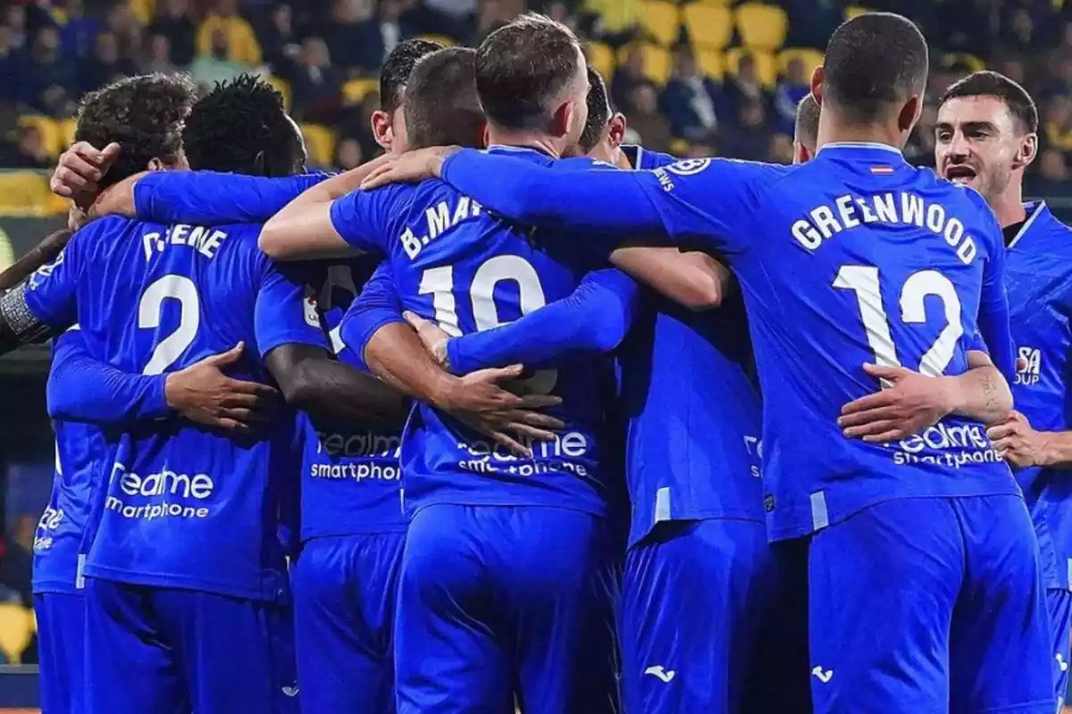 Jugadores del Getafe celebrando un gol