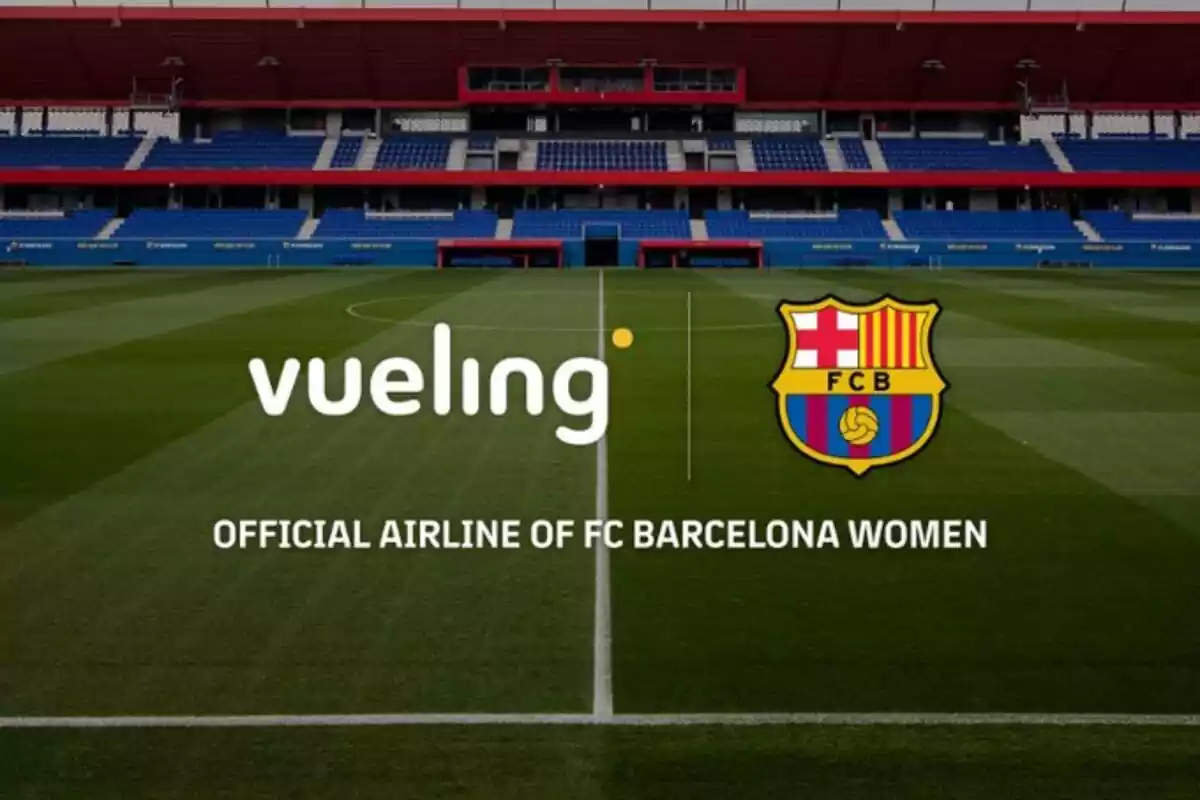 Imagen del nuevo patrocinio entre el Barcelona Femenino y Vueling