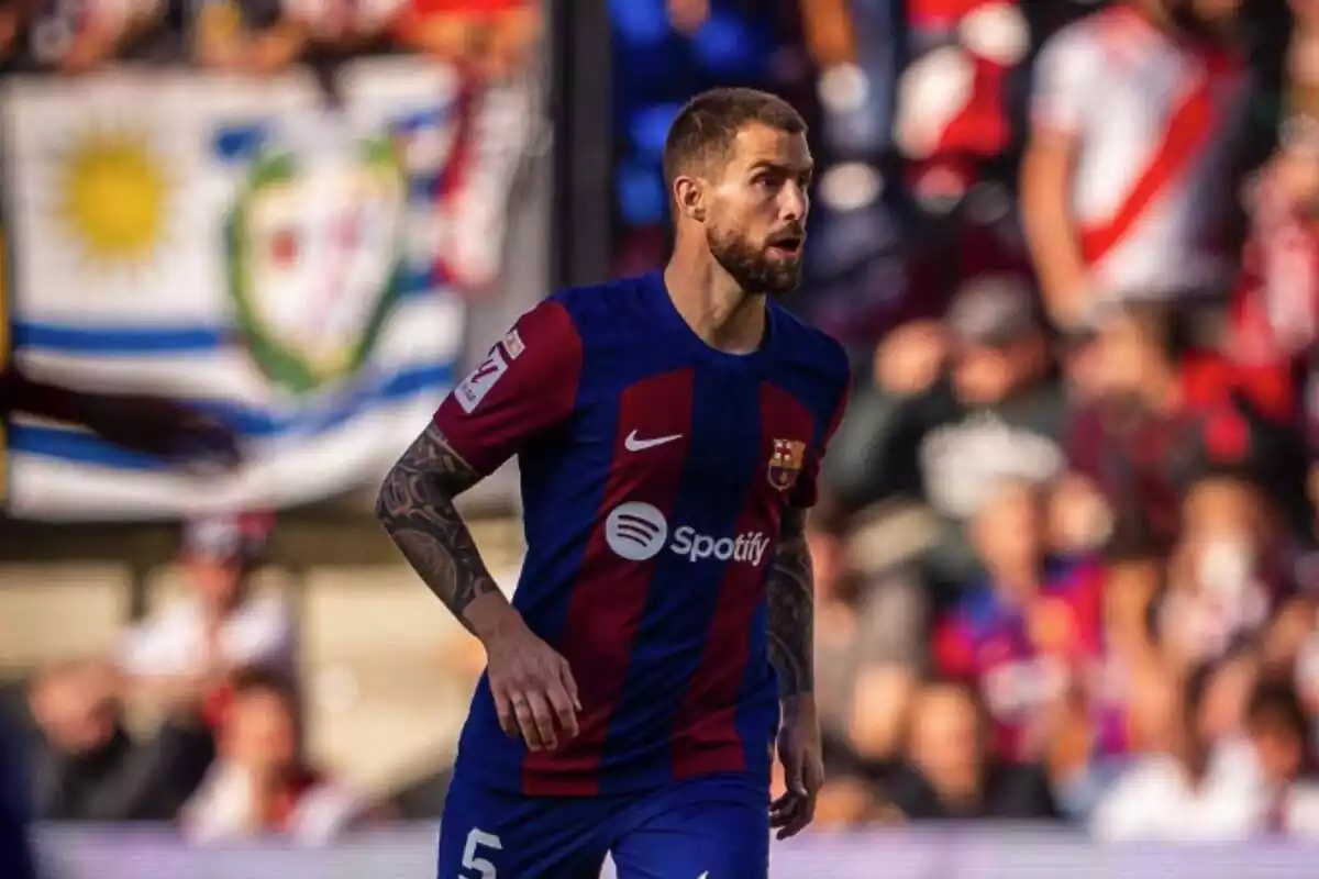 Iñigo Martinez, en un partido con la camiseta azulgrana del FC Barcelona